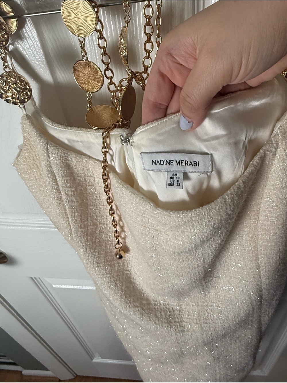 Nadine Merabi Alex Ivory Dress 6 - Picture 10 of 10